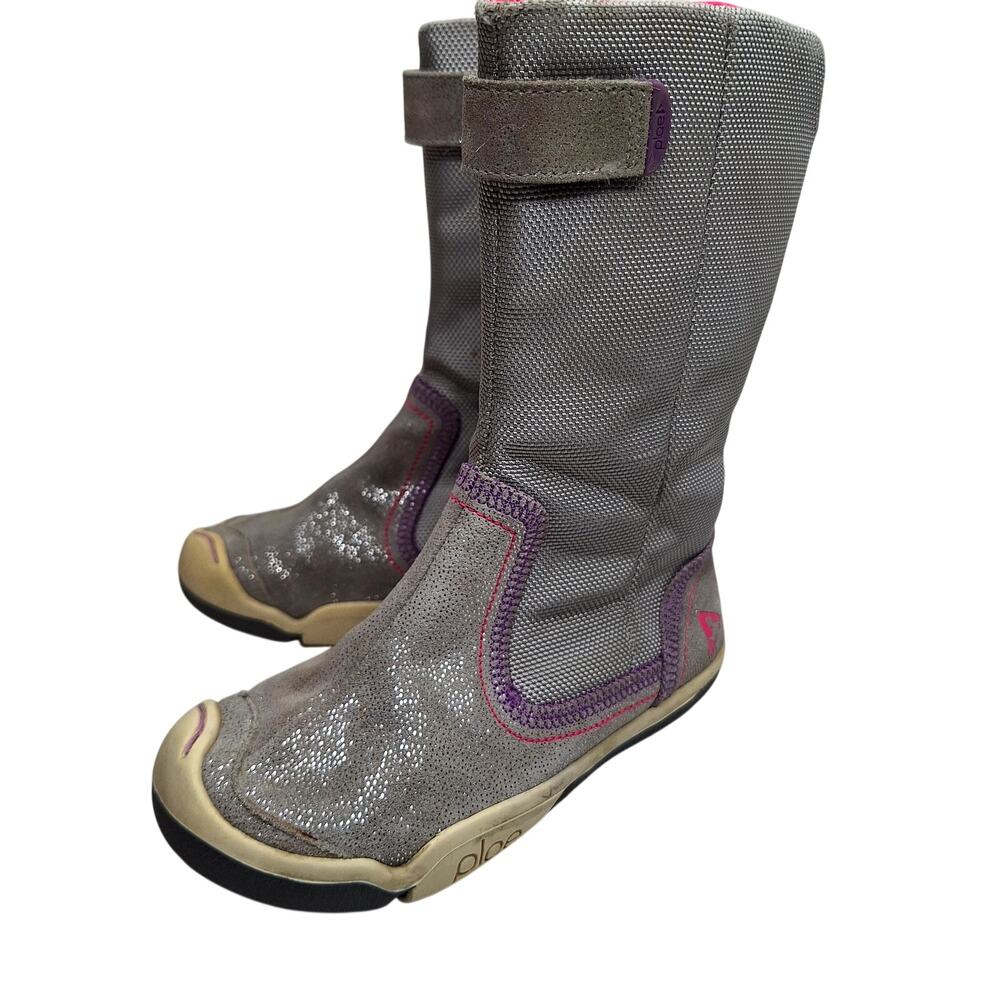 Plae Camille Sneaker Boots Girl 10 Shimmer Suede High Top Sparkle Outdoor School